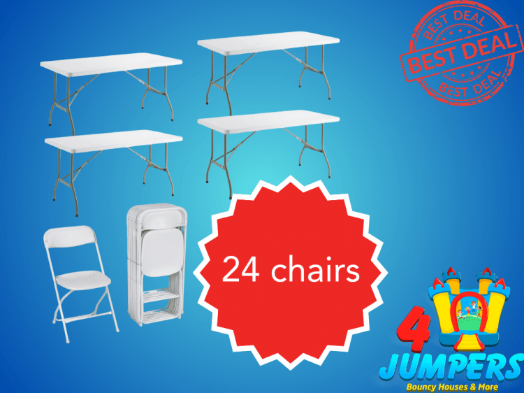4 Tables and 24 chairs
