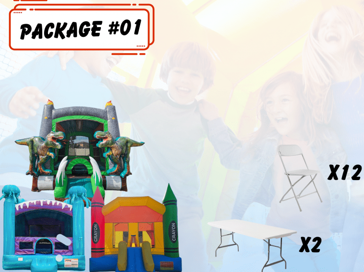 #01 Bounce Houses with 2 Tables 12 Chairs