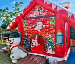 Christmas Bounce House with Snowman